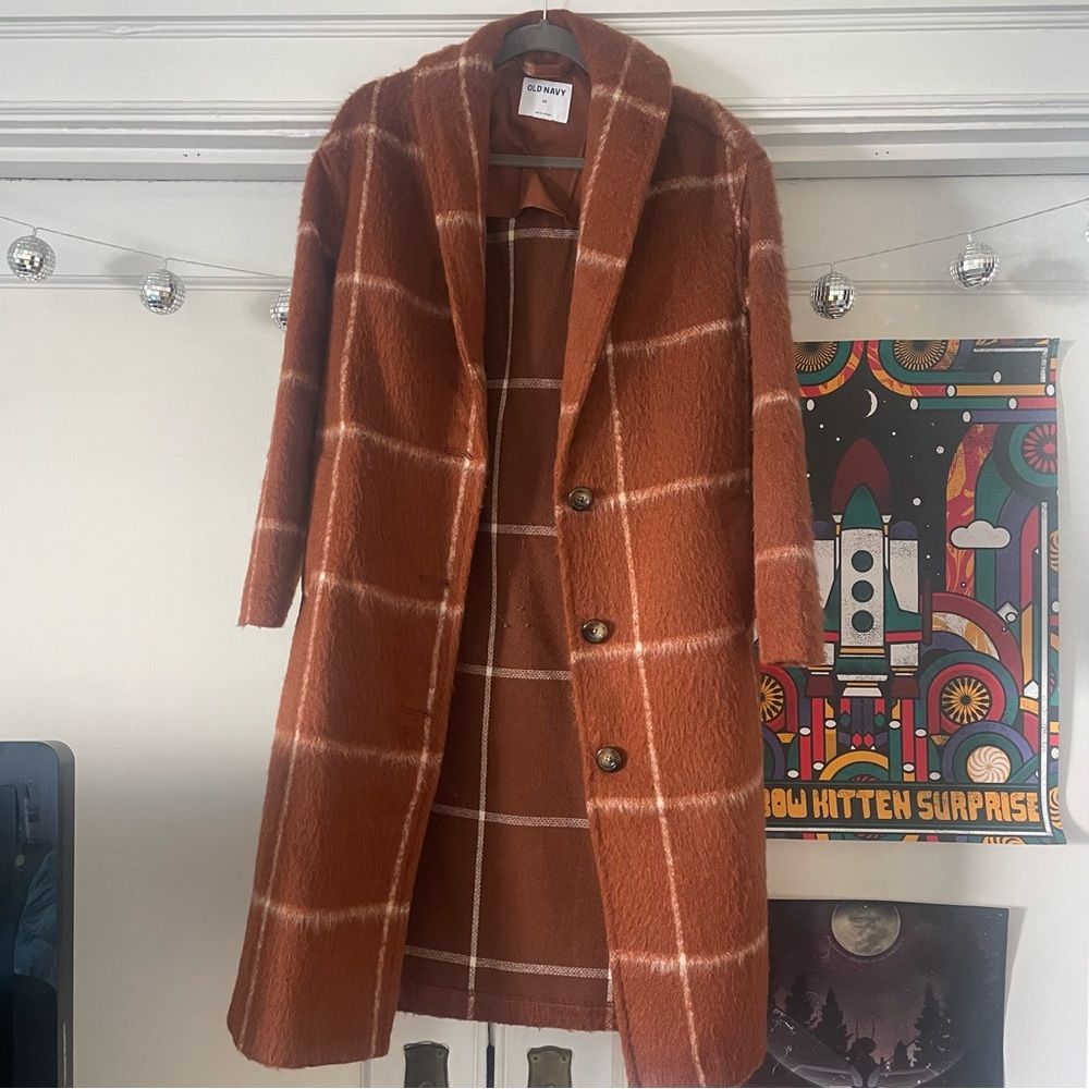 Orange Plaid Overcoat